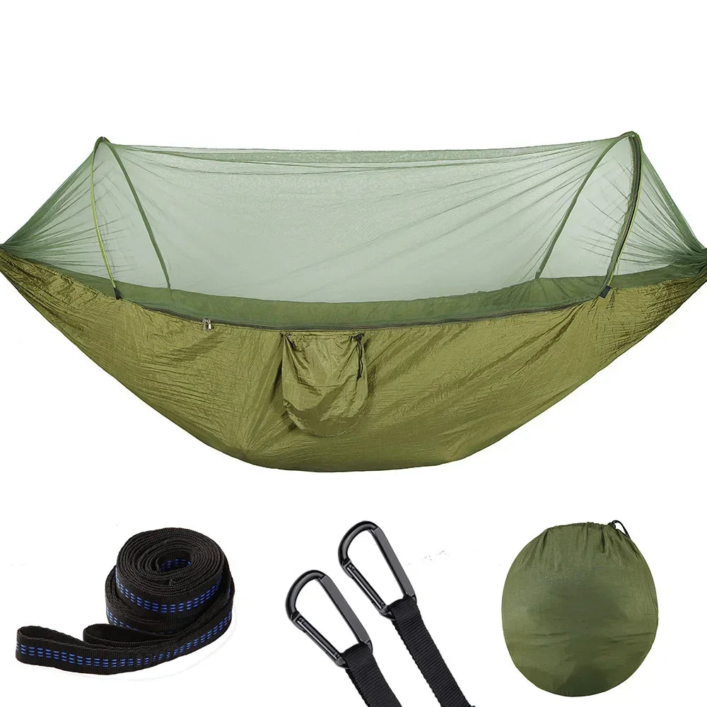 2023 Camping Hammock with Mosquito Net – Lightweight & Portable - Army Green image