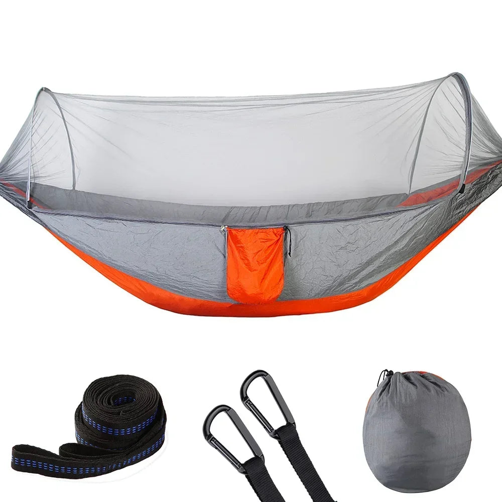 2023 Camping Hammock with Mosquito Net – Lightweight & Portable - Orange image