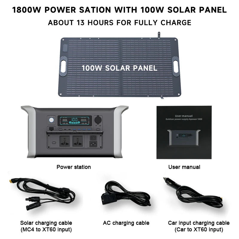 Portable Power Station – 1000W/2000W Solar Generator for Camping image 7