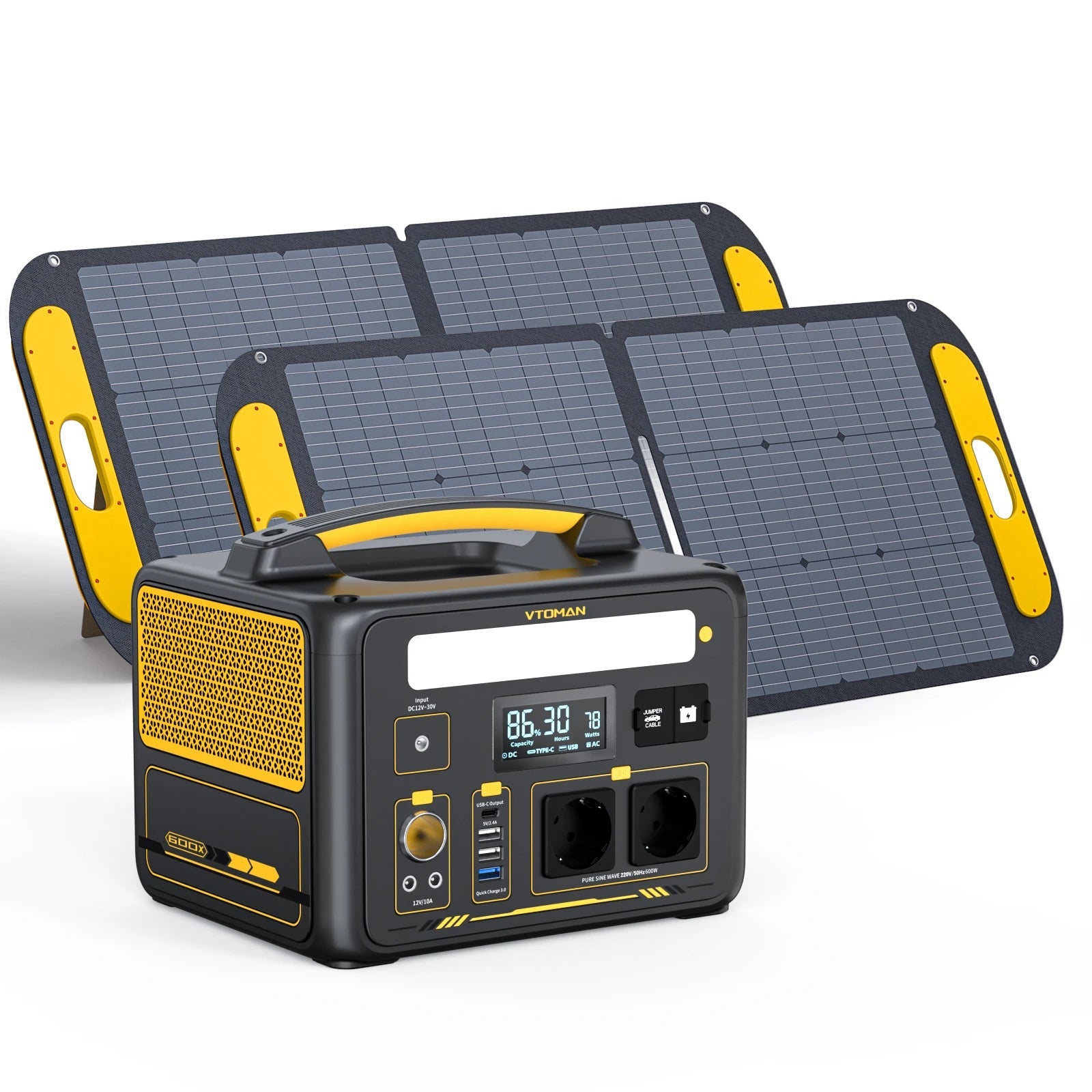 VTOMAN JUMP600X Portable Power Station with 110W Solar Panel – Ultimate Camping Companion image