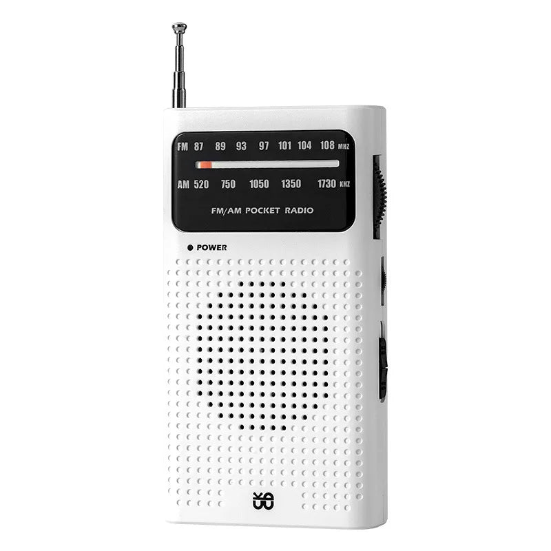 Compact Emergency Survival Radio – Portable AM/FM Analog Pocket Radio - White image