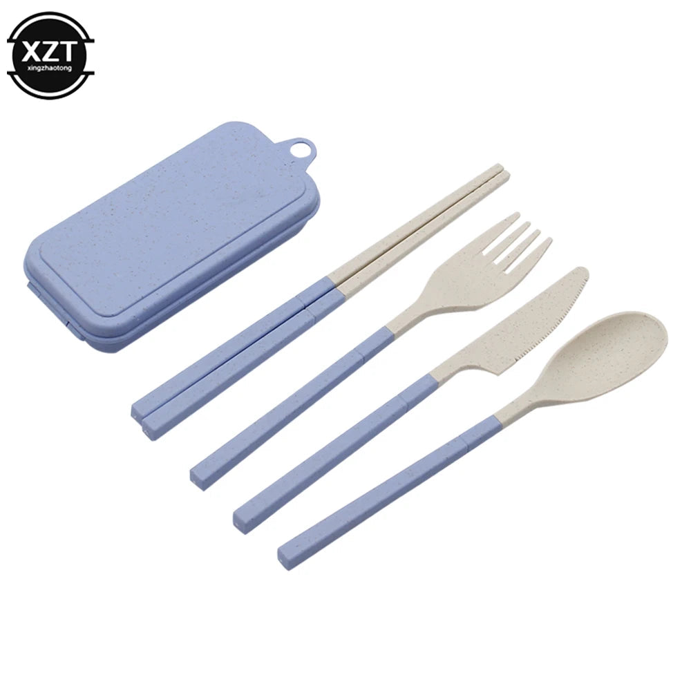 Foldable Wheat Straw Cutlery Set – Eco-friendly Travel Dinnerware image 11