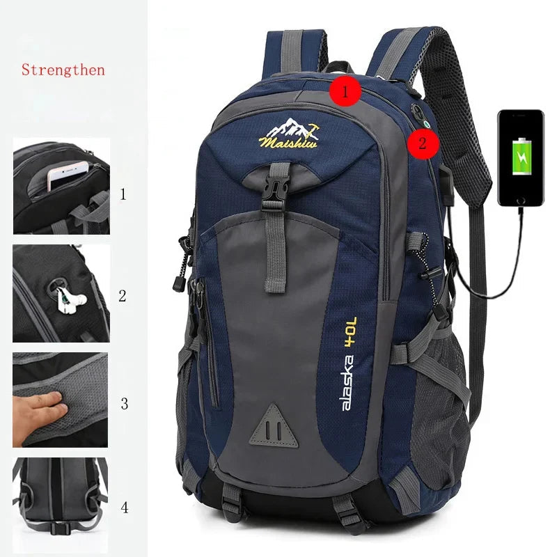Anti-theft Waterproof Mountaineering Backpack for Outdoor Adventures - Strengthen---Dp blue image