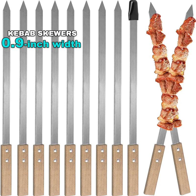 Kabab Koobideh Skewers – Premium Stainless Steel BBQ Tools image 0