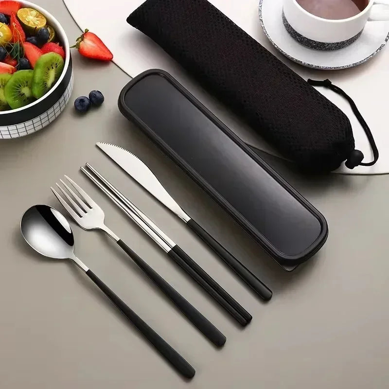Portable Cutlery Set – 304 Stainless Steel Travel Tableware with Case image 15