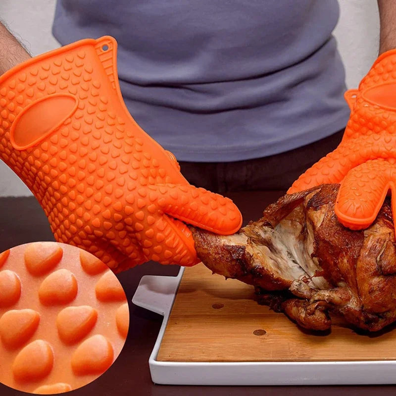 BBQ Silicone Grilling Gloves – Heat Resistant Cooking and Baking Mitts image 3