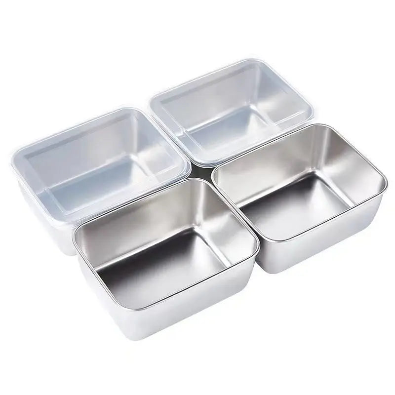 Durable Stainless Steel Food Storage Pan with Lid for Commercial Use image 0