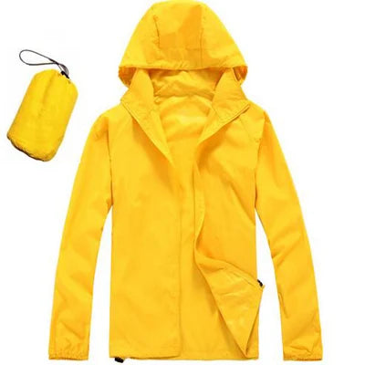 DIMUSI Men's &amp; Women's Quick Dry UV Protection Windbreaker Jacket - Yellow, XXXL image
