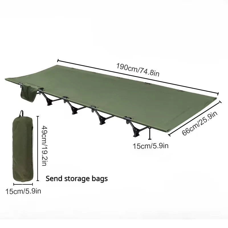 WESTTUNE Camping Cot – Ultralight and Portable Folding Bed for Outdoor Adventures - Green image