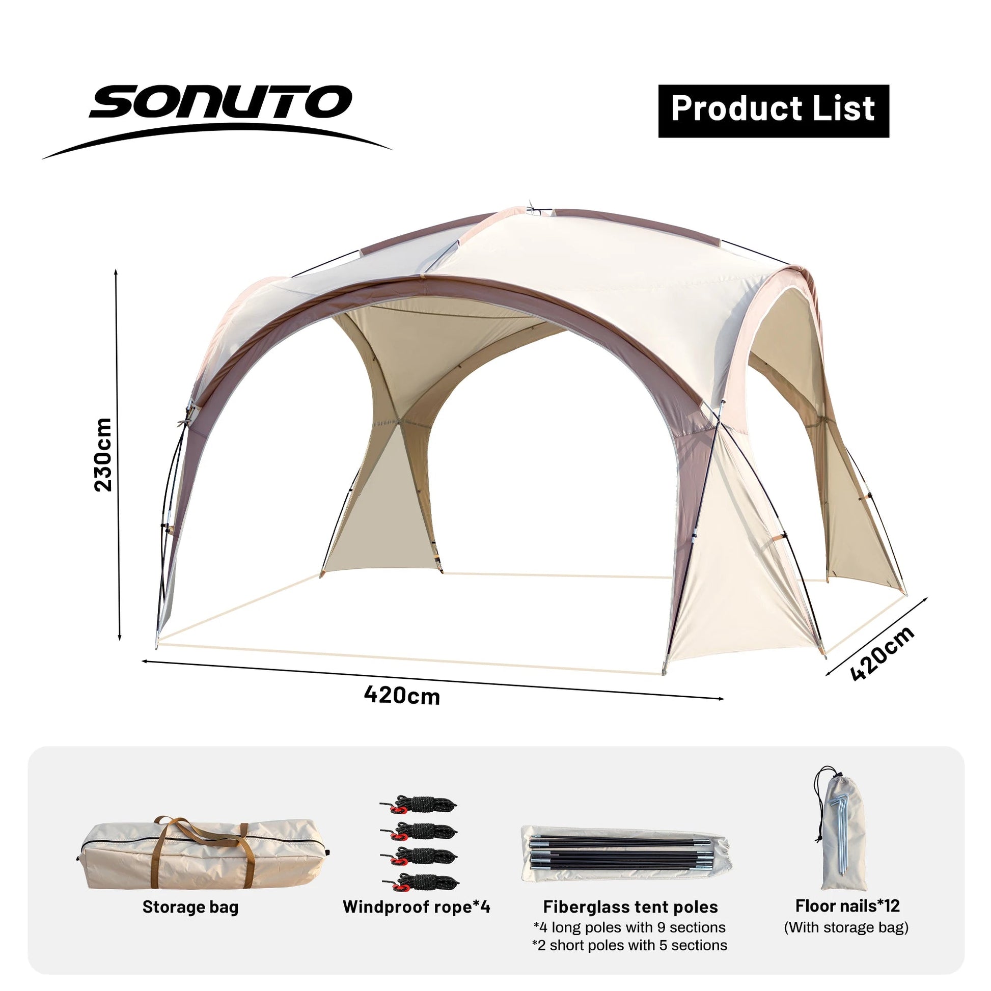 Sonuto Dome Canopy Tent – Spacious Outdoor Shelter for All Adventures image 14
