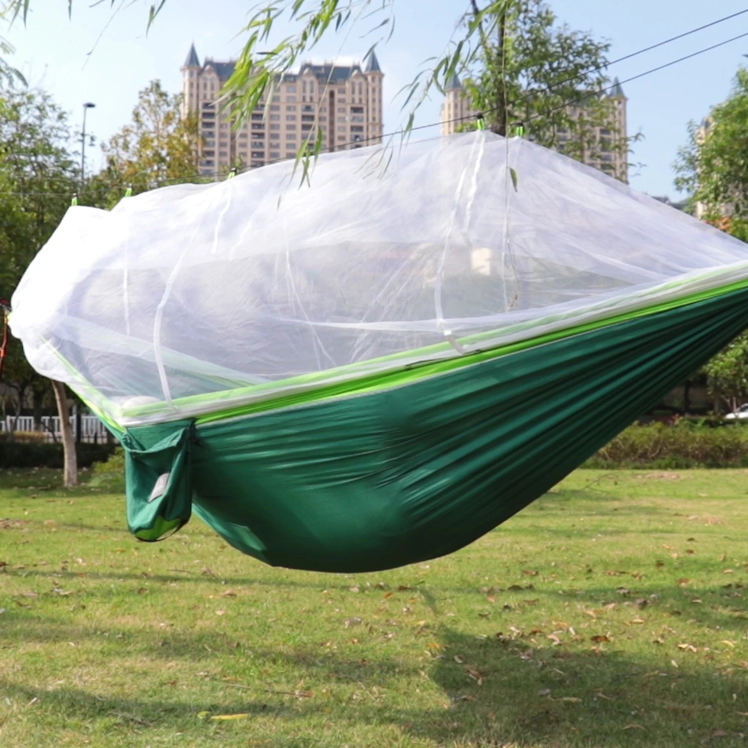 Portable Nylon Camping Hammock with Mosquito Net – Single &amp; Double Size image 5