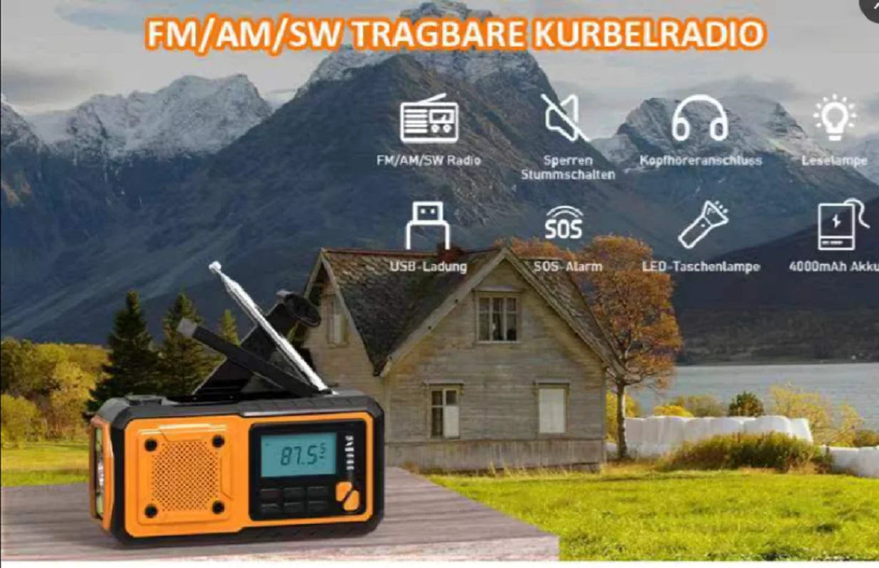 5000mAh/18500mWh Emergency Hand Crank Radio – Stay Prepared Anytime image 6