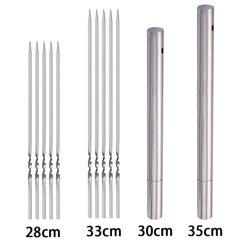 Durable and Reusable Stainless Steel BBQ Skewers for Outdoor Cooking image 5
