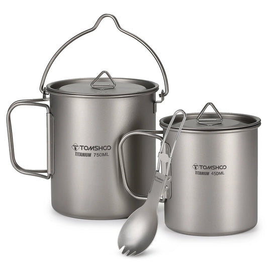 Tomshoo 3 PCS Titanium Cookware Set – Ultralight Camping Essentials image 1