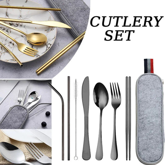 Travel-Friendly Reusable Tableware Set – Portable Stainless Steel Cutlery image 1