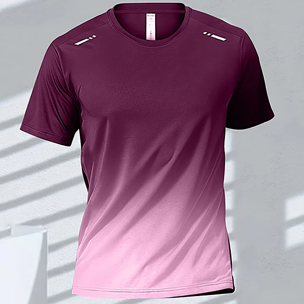 Men's Quick-Drying Gradient Sports T-Shirts – Perfect for Fitness &amp; Outdoor Activities - S51TX6038, XXXL image