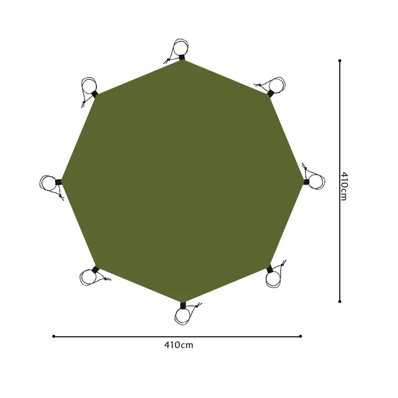 Large Waterproof Camping Mat – Perfect for Outdoor Adventures - octagonal 4.1x4.1m image