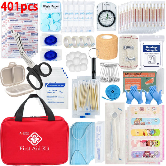 First Aid Kit 26-401 Piece Tactical Emergency Kit for Survival image 5