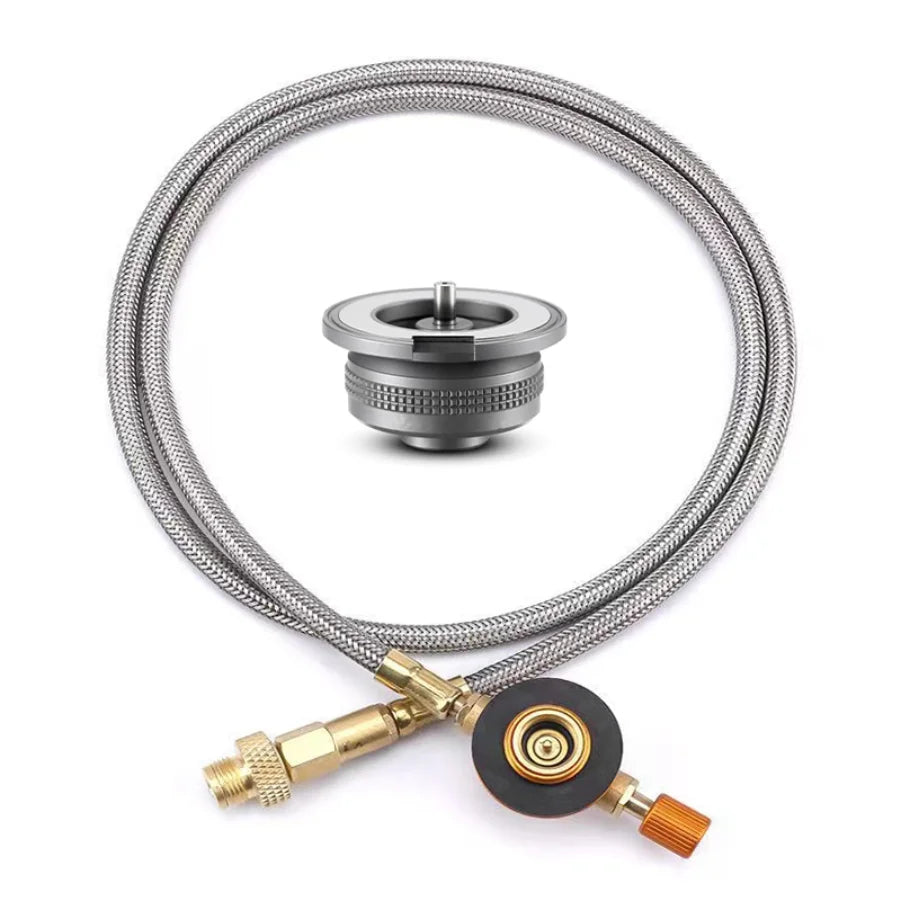 Outdoor Camping Stove Butane Gas Adapter – Essential Cooking Accessory - Adapter and Tube image