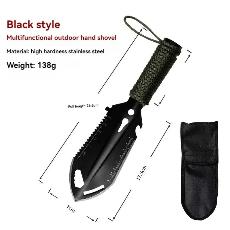 1PC Engineer Shovel – Versatile Military-Grade Tool for Outdoor Adventures - Black shovel image