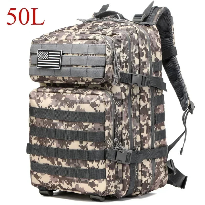 50L Travel Backpack for Men – Waterproof Hiking &amp; Camping Bag - ACU-50L image