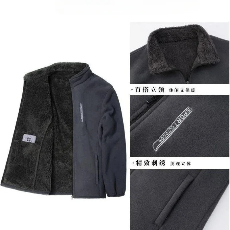 Winter Men Outdoor Fleece Jacket – Cold-Proof &amp; Windproof Casual Coat image 4