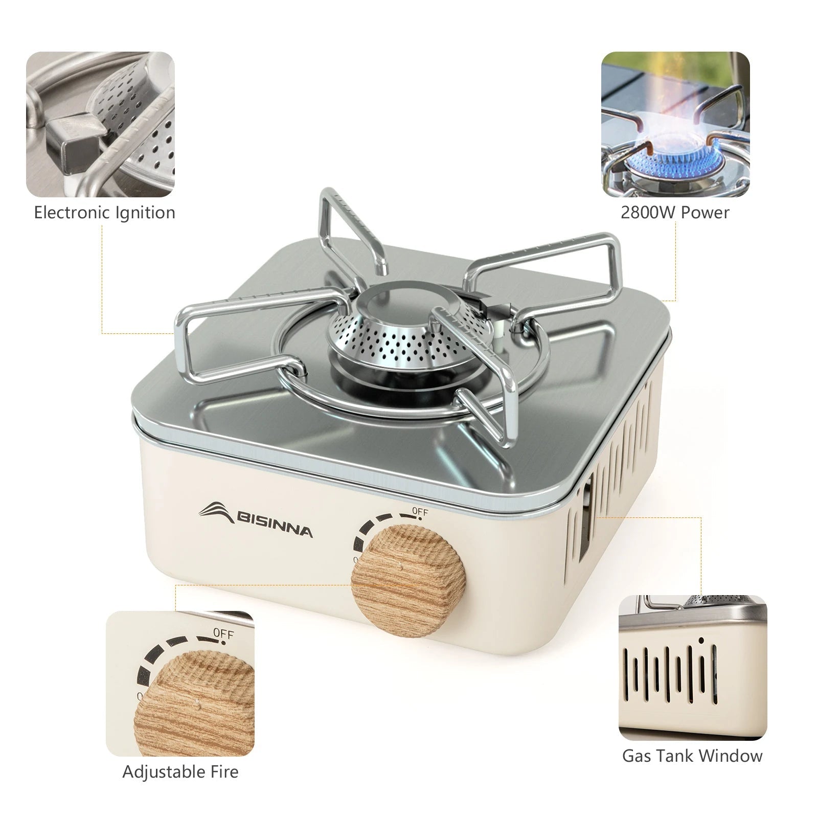 BISINNA Camping Gas Stove – Portable High Firepower Outdoor Gas Burner image 1