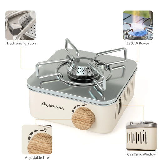 BISINNA Camping Gas Stove – Portable High Firepower Outdoor Gas Burner image 1