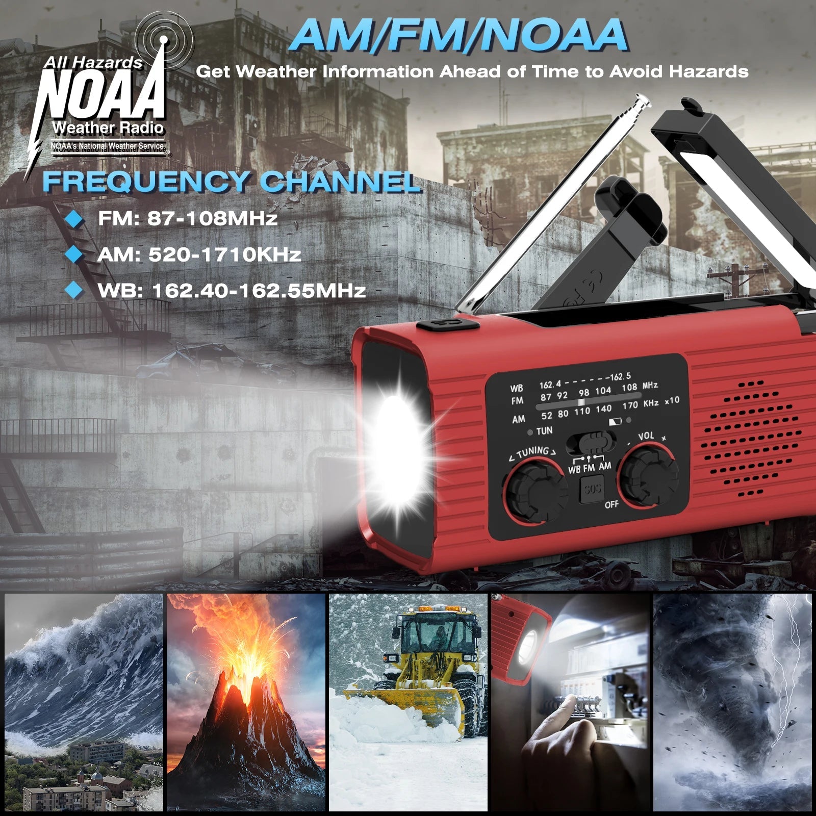 Solar Rechargeable Radio with LED Light – Perfect for Outdoor Adventures image 3