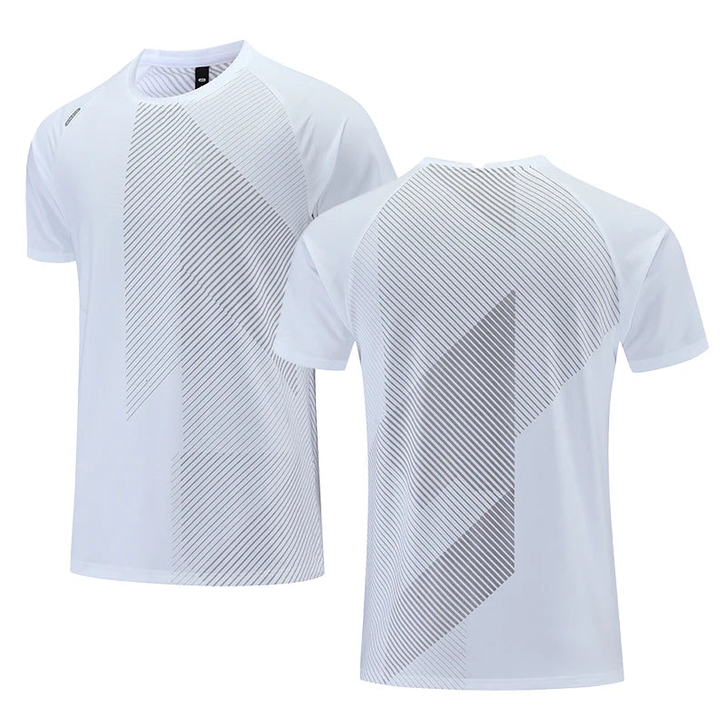 Quick Dry Men's Running T-Shirt – Perfect for Fitness and Casual Sportswear - white R8, M (155-165cm) image