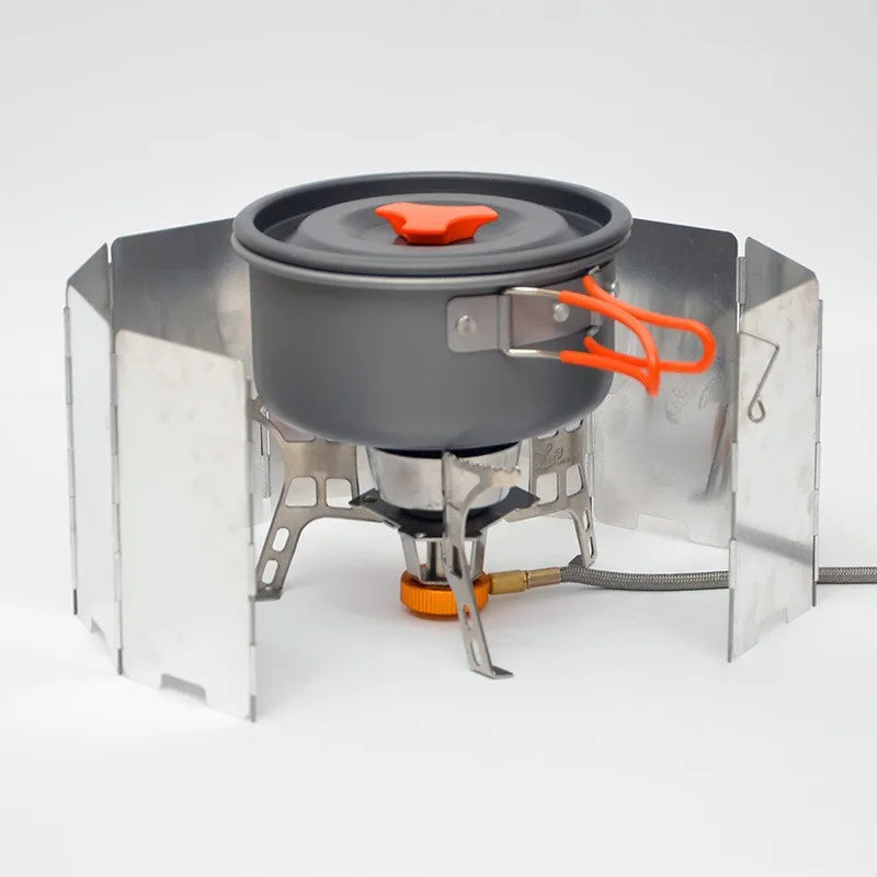 Ultimate Wind Shield for Outdoor Gas Stoves – 8/9/10 Plates Windproof Screen - 9 Plates mini image