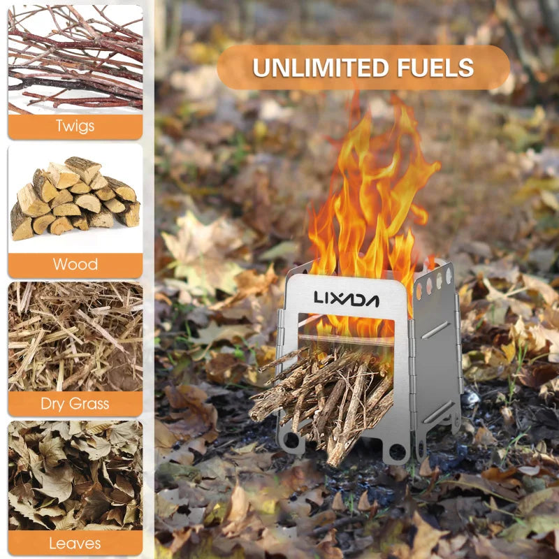 Portable Stainless Steel Lightweight Folding Wood Stove for Outdoor Adventures image 4