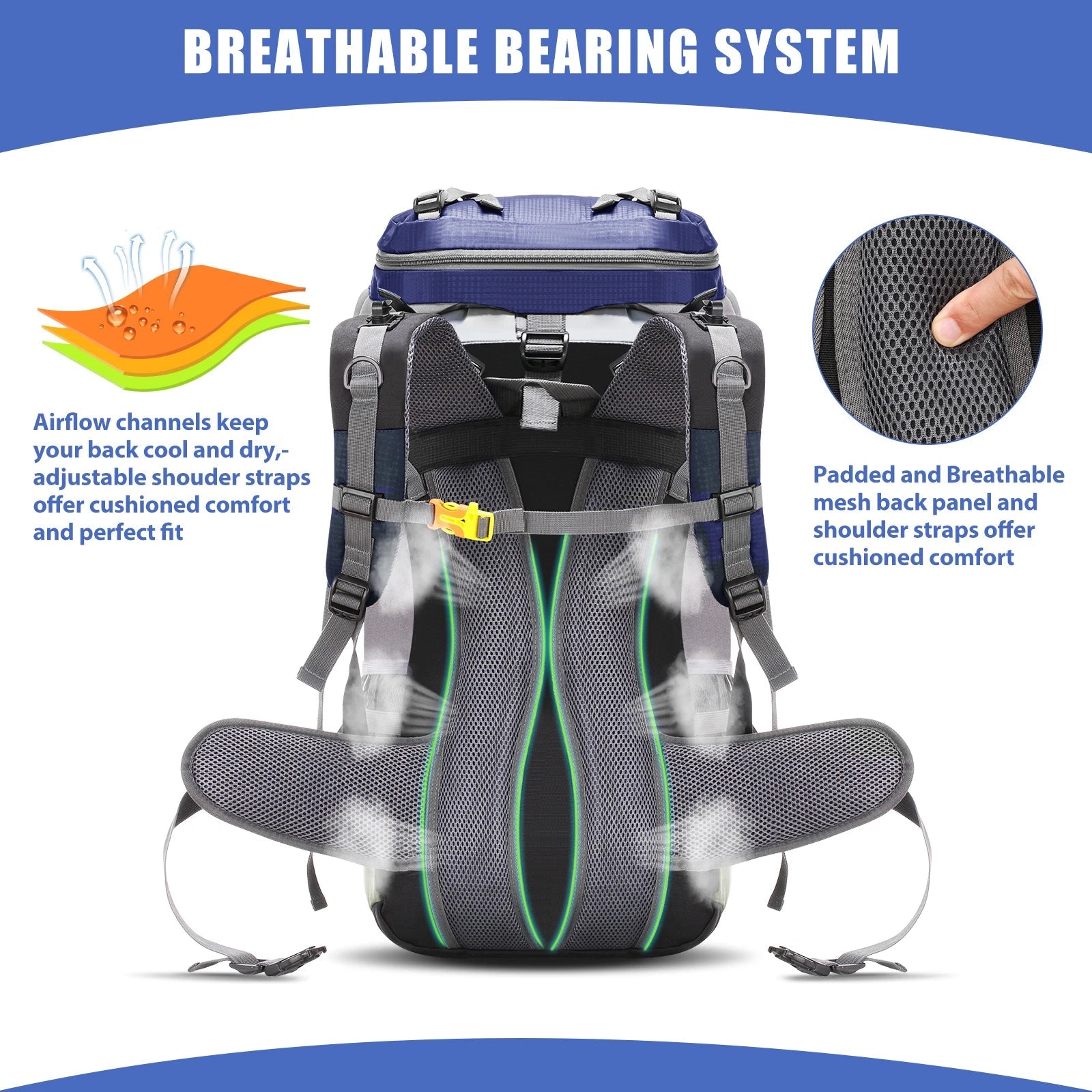 LIXADA 60L Waterproof Hiking Backpack – Versatile Outdoor Adventure Gear image 2