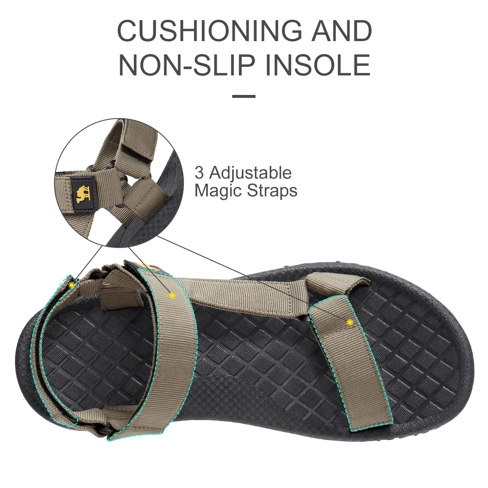 GOLDEN CAMEL Men's Hiking Sandals – Comfortable Outdoor Beach Shoes image 2