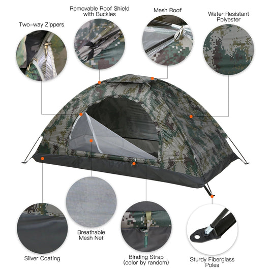 Ultralight Camping Tent – Portable Camouflage Tent for Outdoor Adventures image 1