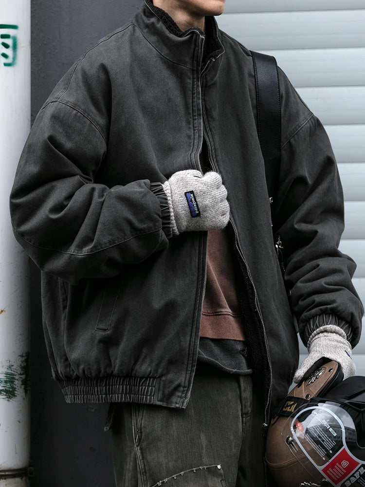 Japanese Vintage Polar Fleece Jacket – High-Quality Winter Streetwear image 2