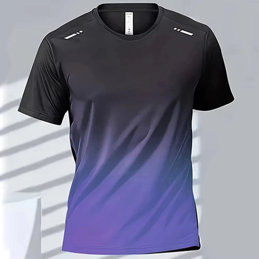 Men's Quick-Drying Gradient Sports T-Shirts – Perfect for Fitness &amp; Outdoor Activities image 1