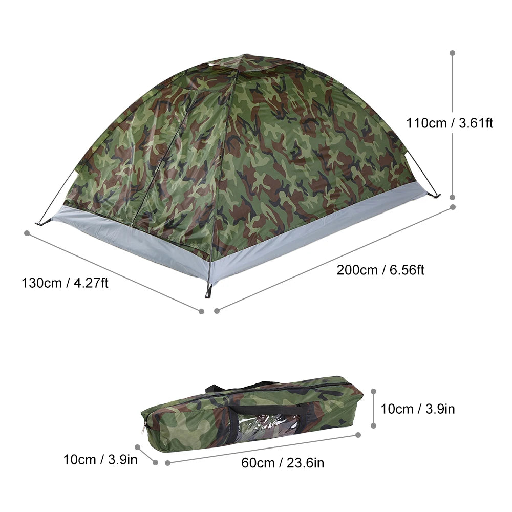 Portable Camouflage Camping Tent – Waterproof &amp; Windproof for Outdoor Adventures - MULTI image