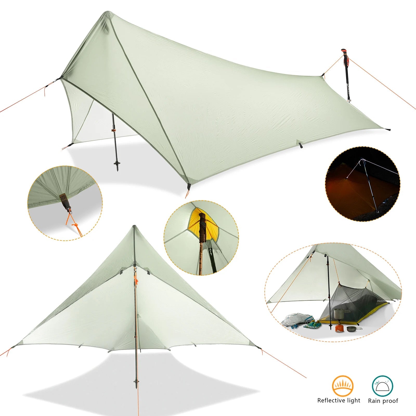 310g Ultralight Camping Shelter Rain Fly Tent – Durable &amp; Waterproof image 6