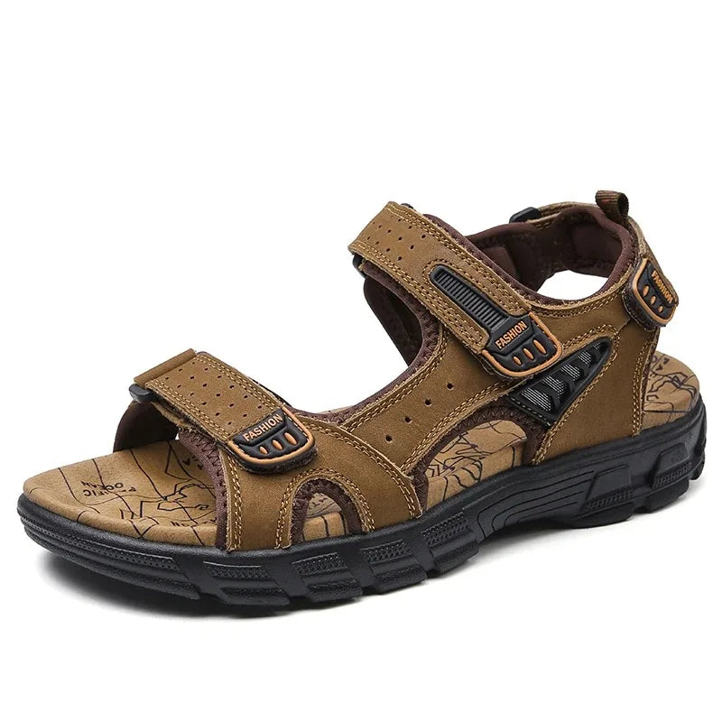 2024 New Genuine Leather Men's Sandals – Durable Summer Outdoor Footwear image 7