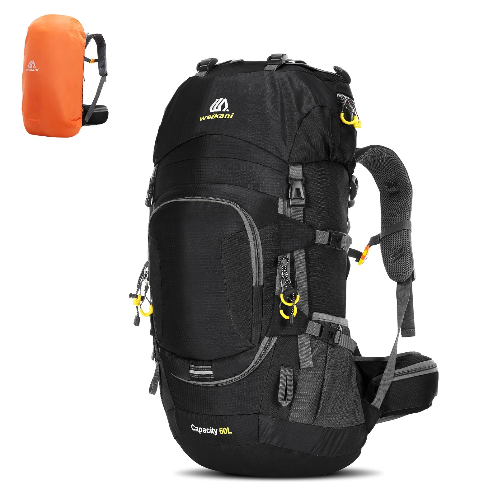 LIXADA 60L Waterproof Hiking Backpack – Versatile Outdoor Adventure Gear - black color image