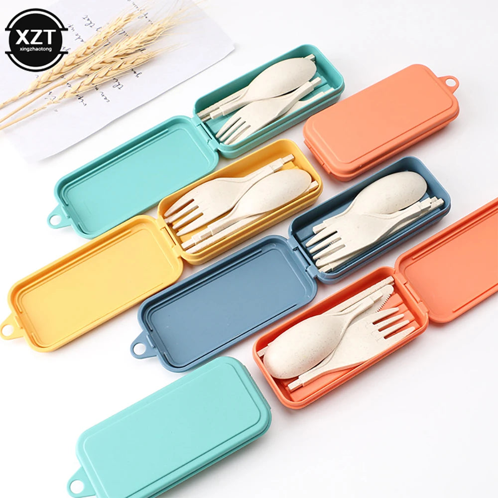 Foldable Wheat Straw Cutlery Set – Eco-friendly Travel Dinnerware image 0