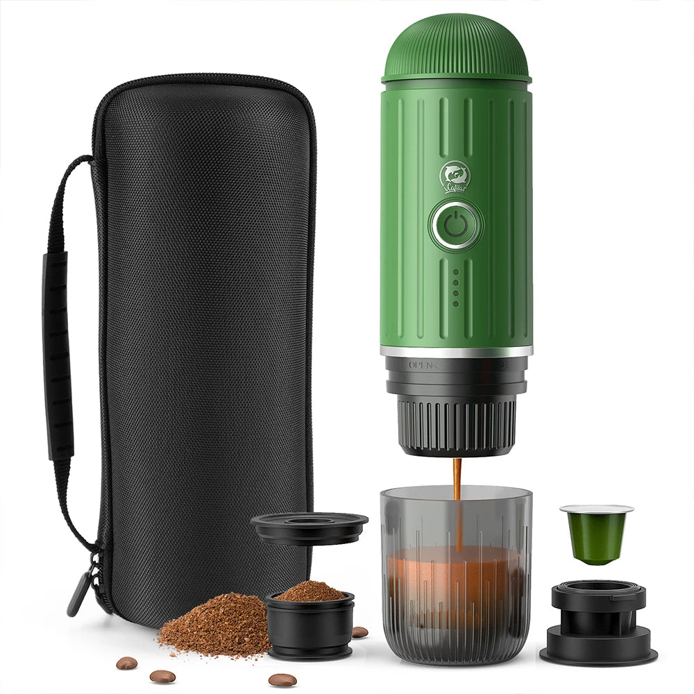iCafilas 2in1 Espresso Machine – Portable Coffee Maker for Adventures - Green, UK image