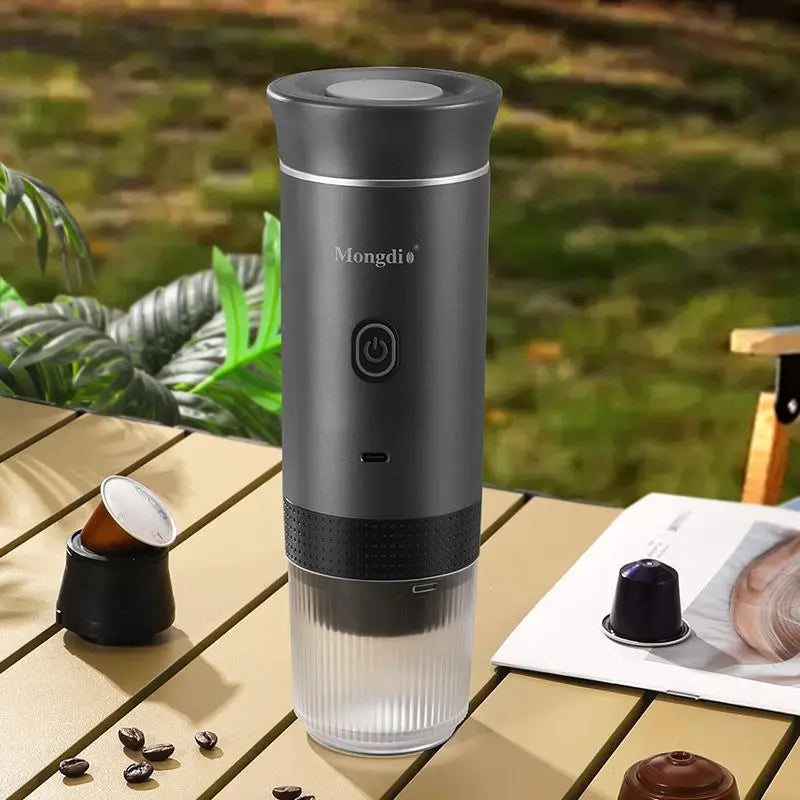 Mongdio Portable Coffee Capsules Maker – Perfect for Outdoor Adventures - Black image