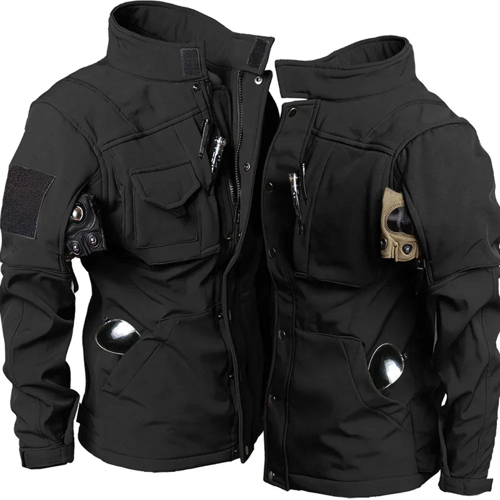 Winter Fleece Jacket for Men – Tactical Motorcycle Coat image 6