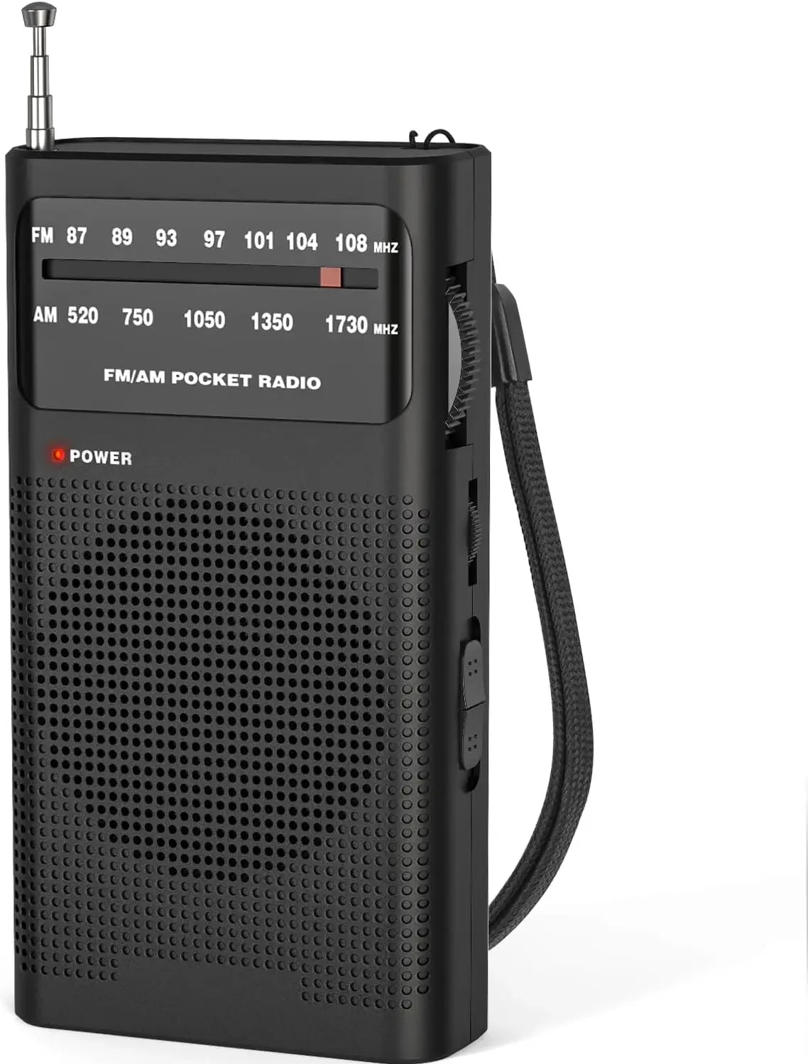 Compact Emergency Survival Radio – Portable AM/FM Analog Pocket Radio - Black image