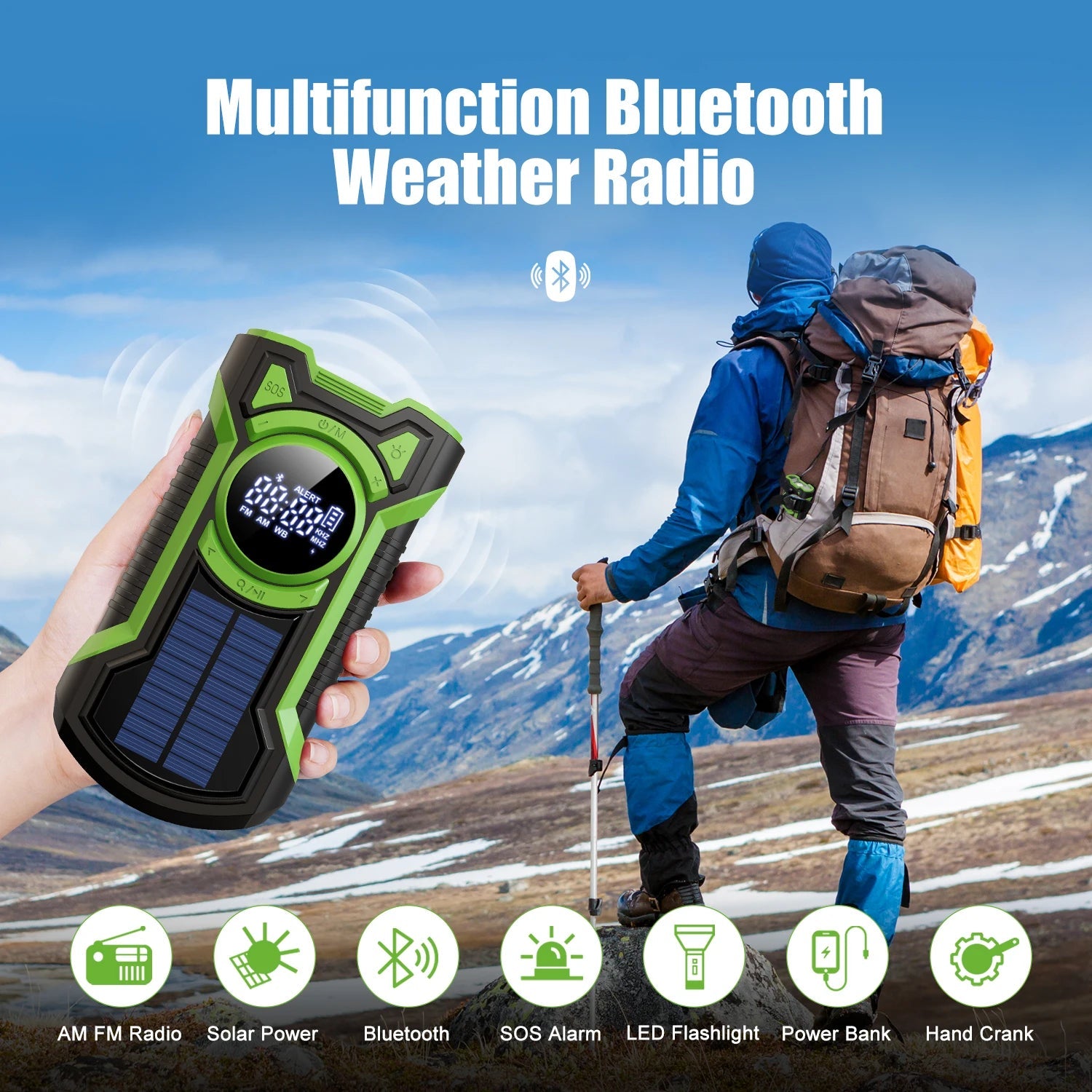 Stay Prepared Anywhere with the Emergency Radio Hand Crank Solar 5000mAh image 3