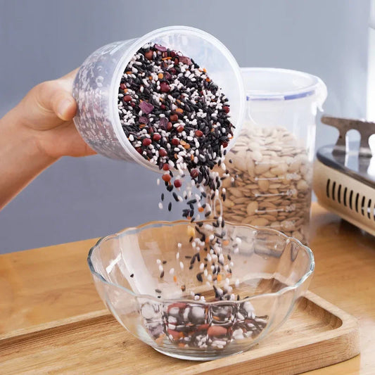 4Pcs Sealed Storage Box Set – Transparent Kitchen Food Organizers image 1