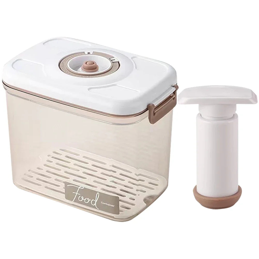 Vacuum Food Storage Box with Time Compass &amp; Air Pump – Large Capacity Organizer - 2.7L Manual Pump image