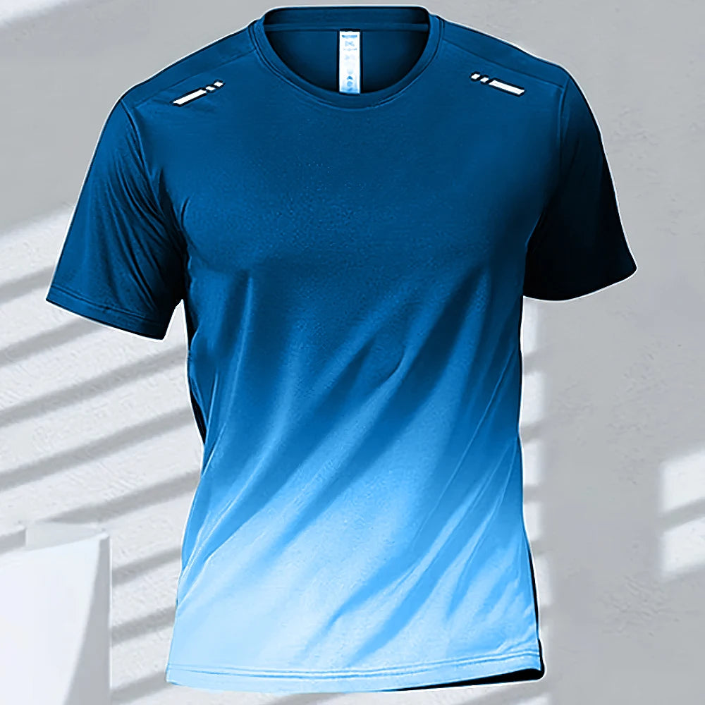 Men's Quick-Drying Gradient Sports T-Shirts – Perfect for Fitness &amp; Outdoor Activities - S51TX6034, M image